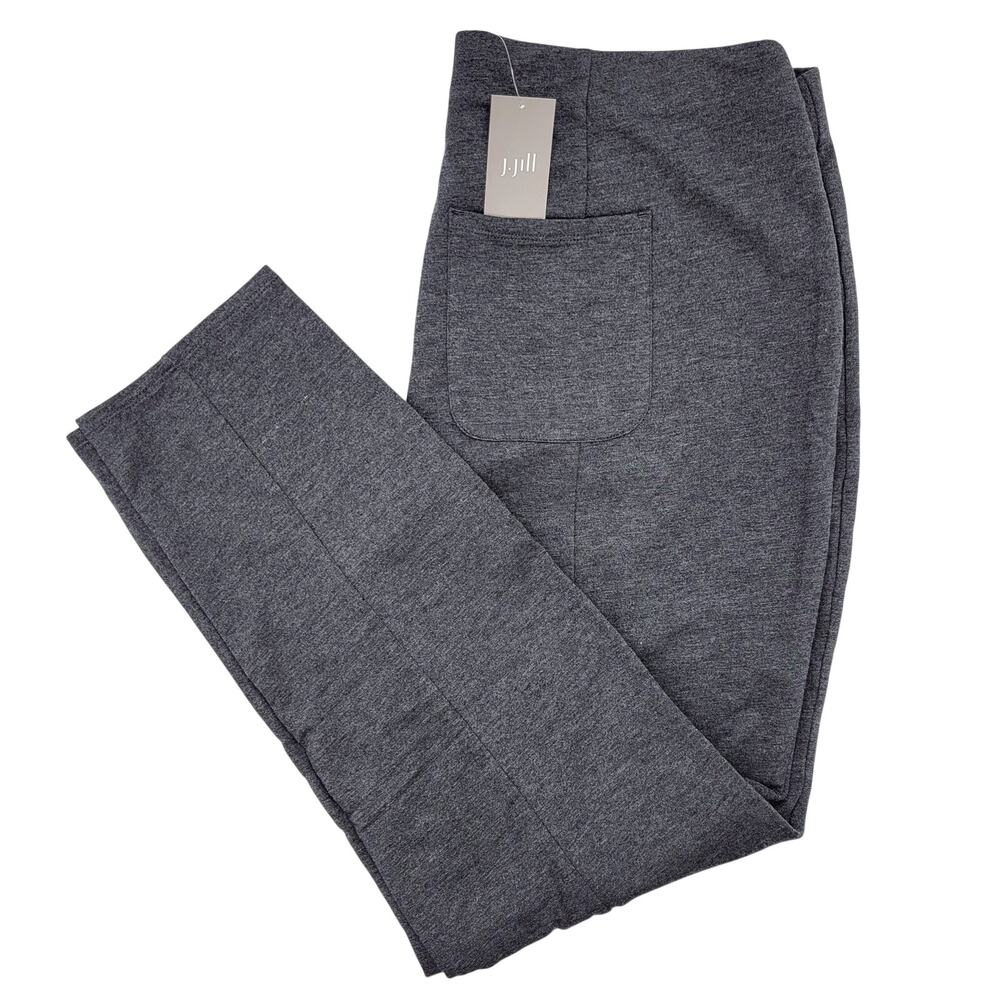 J.Jill Purejill Tapered Ankle Pants L Charcoal Pima Cotton Modal Stretch NWT